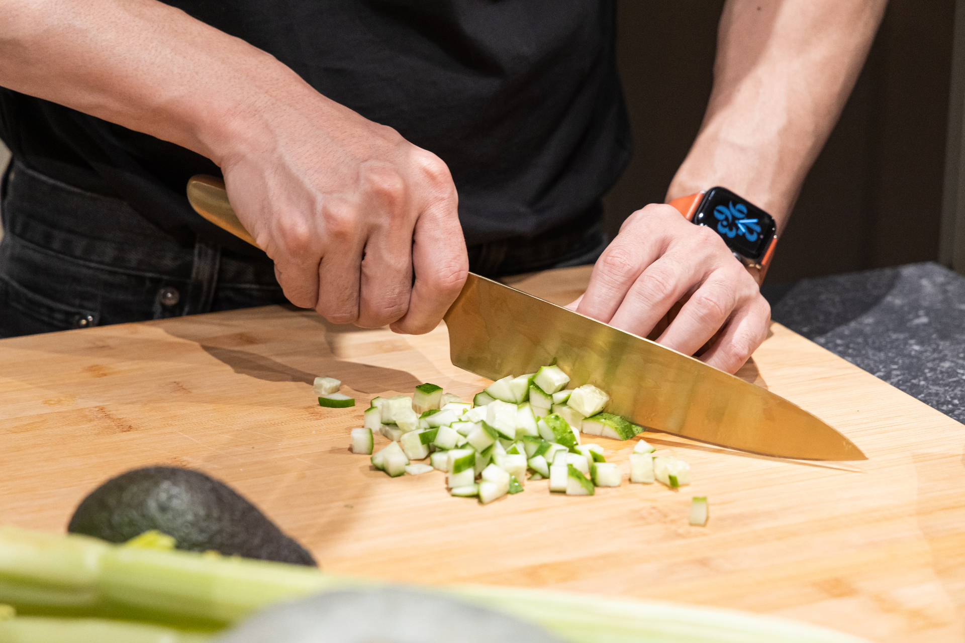 The Hast knife on the counter in a working kitchen